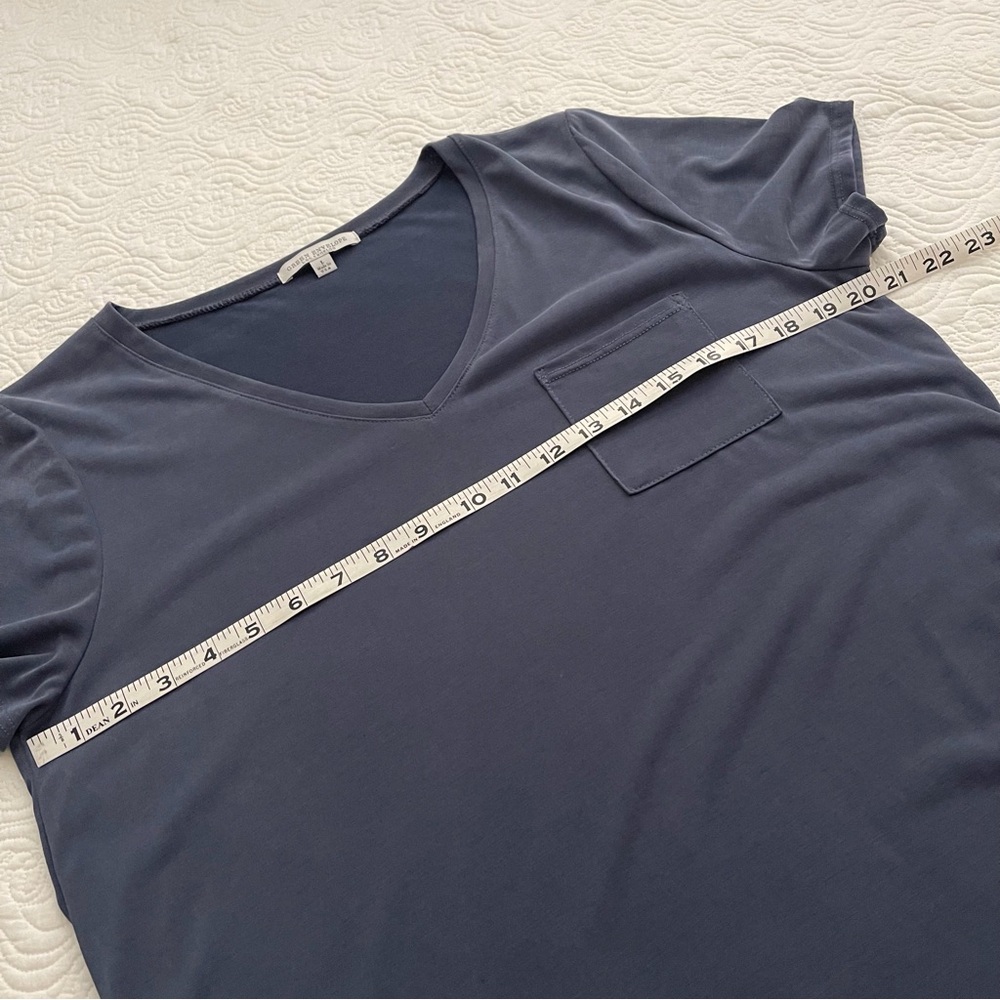 Green Envelope Short Sleeve V-Neck Top Sz L - Picture 8 of 11